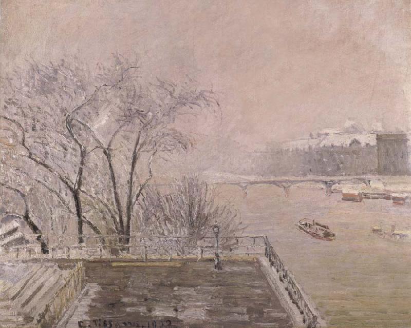 Camille Pissarro The Louvre under snow Sweden oil painting art